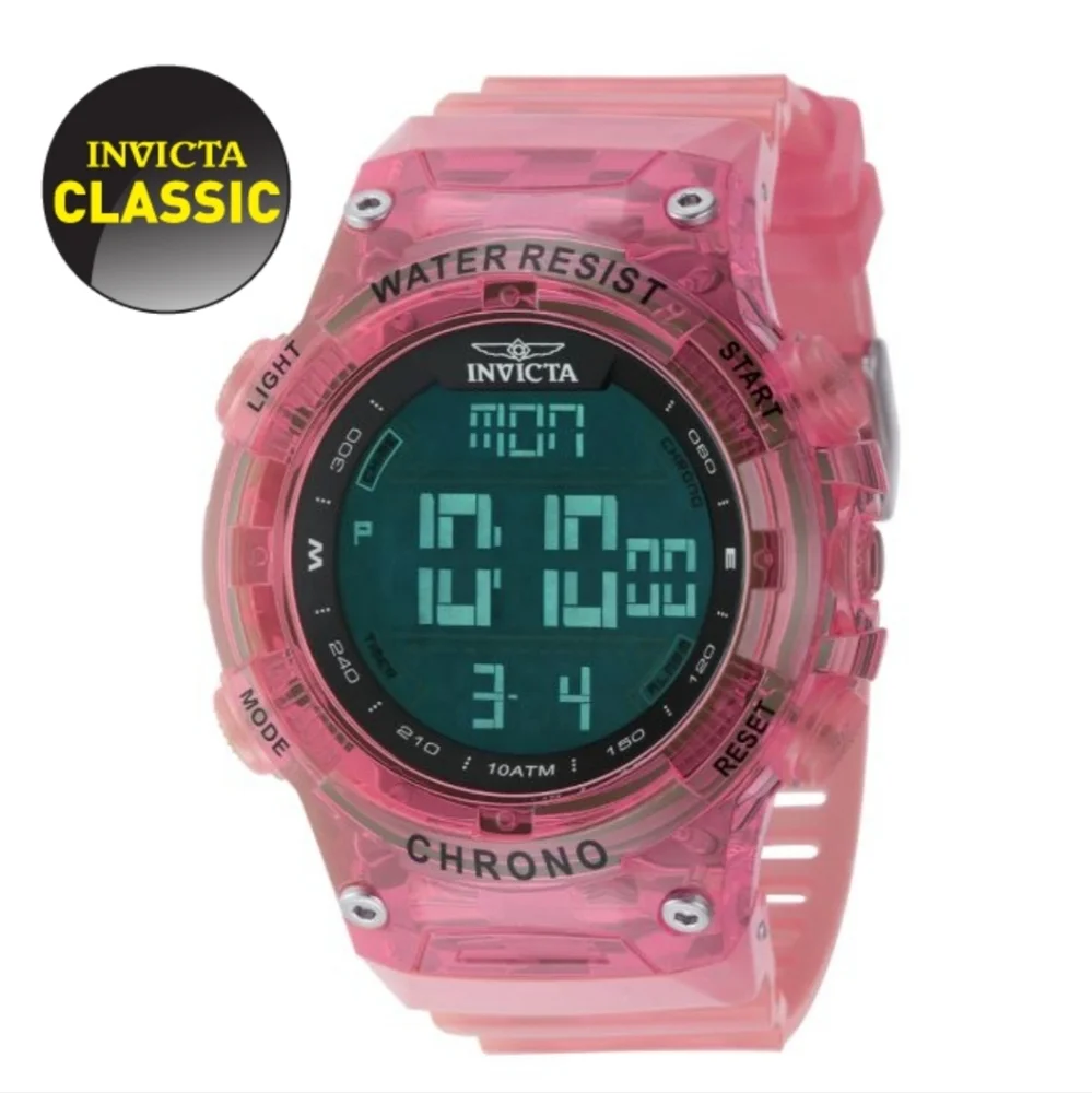 NEW NIB Invicta Racing Burnout Digital Men's Watch‎ - 52mm (PF21223) Pink 49047
